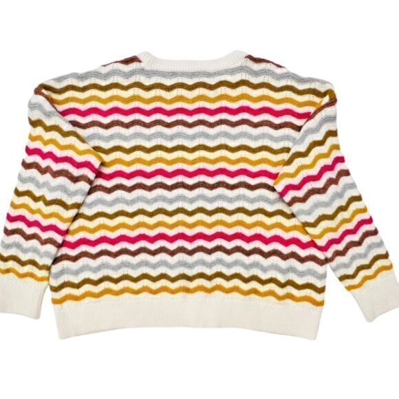 Lou & Grey LOFT Zig Zag Striped Textured Sweater NWT XL MSRP $90 Preppy SOFT - Picture 7 of 14